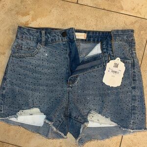 Altar'd State Blue Denim Shorts
